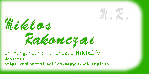 miklos rakonczai business card